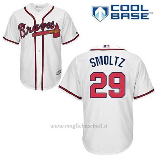 Maglia Baseball Uomo Atlanta Braves 29 John Smoltz Bianco 1ªCool Base